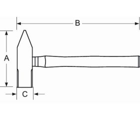 Martillo alemán DIN con mango de nogal | 525-11-2/525-91-2